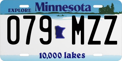 MN license plate 079MZZ