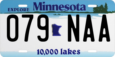 MN license plate 079NAA