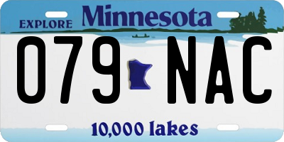 MN license plate 079NAC