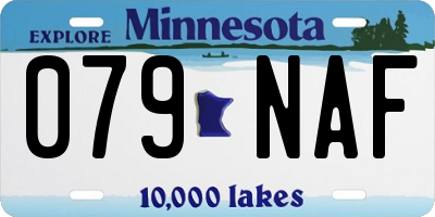 MN license plate 079NAF