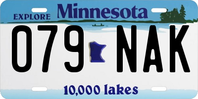 MN license plate 079NAK