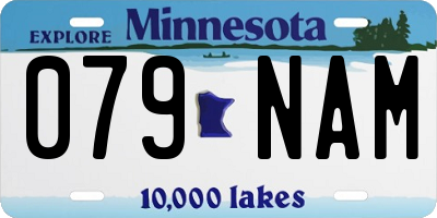 MN license plate 079NAM