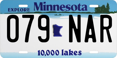 MN license plate 079NAR