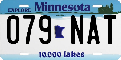 MN license plate 079NAT