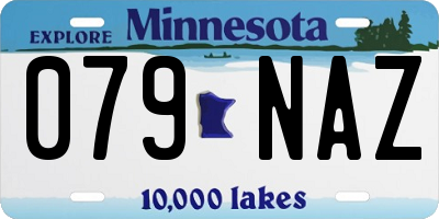 MN license plate 079NAZ