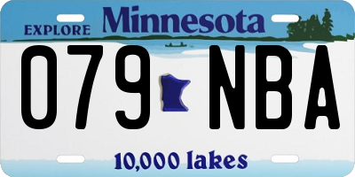 MN license plate 079NBA
