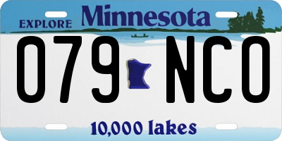 MN license plate 079NCO