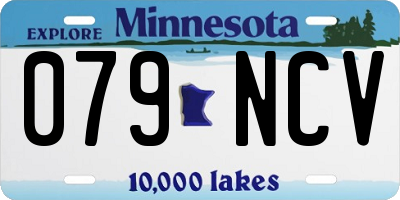 MN license plate 079NCV