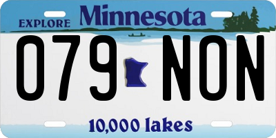 MN license plate 079NON