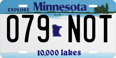 MN license plate 079NOT
