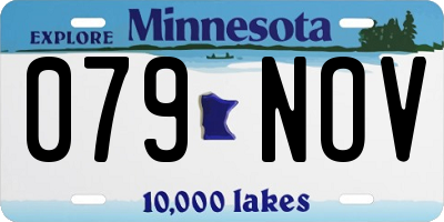 MN license plate 079NOV