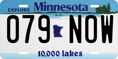 MN license plate 079NOW