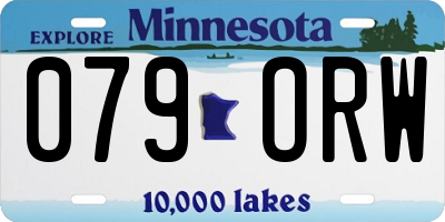 MN license plate 079ORW