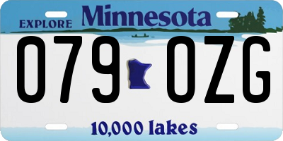 MN license plate 079OZG