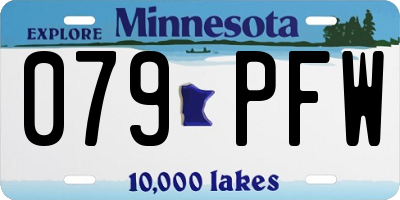 MN license plate 079PFW