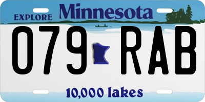 MN license plate 079RAB