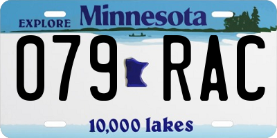 MN license plate 079RAC
