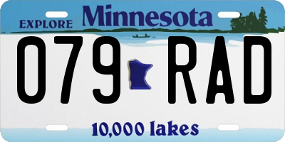 MN license plate 079RAD