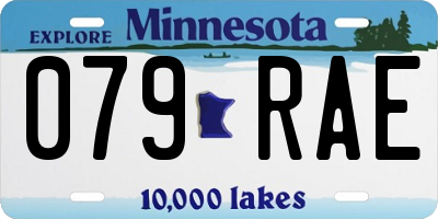 MN license plate 079RAE