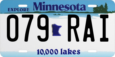 MN license plate 079RAI