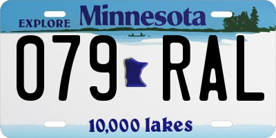 MN license plate 079RAL