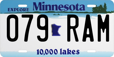 MN license plate 079RAM
