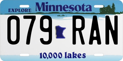 MN license plate 079RAN