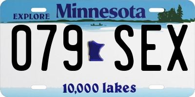 MN license plate 079SEX
