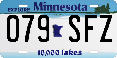 MN license plate 079SFZ