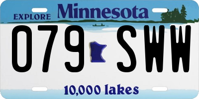 MN license plate 079SWW