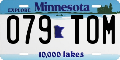 MN license plate 079TOM