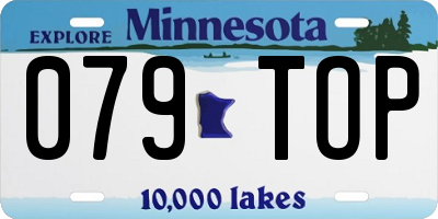 MN license plate 079TOP