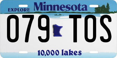 MN license plate 079TOS