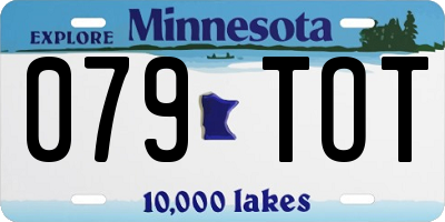MN license plate 079TOT