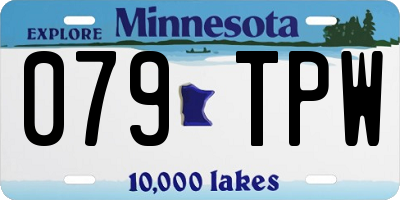 MN license plate 079TPW