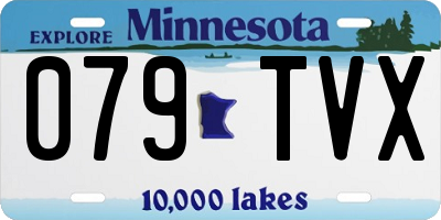 MN license plate 079TVX