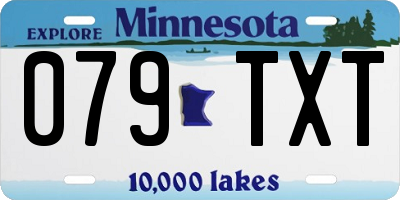 MN license plate 079TXT