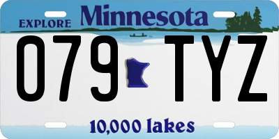 MN license plate 079TYZ