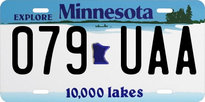 MN license plate 079UAA