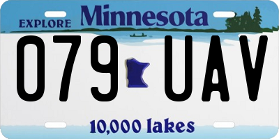 MN license plate 079UAV