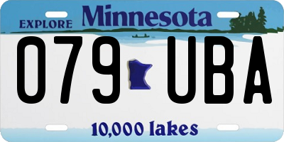MN license plate 079UBA