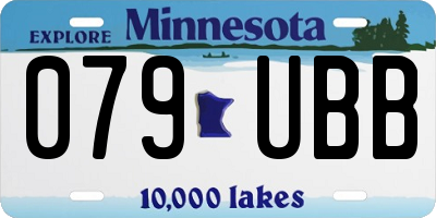 MN license plate 079UBB