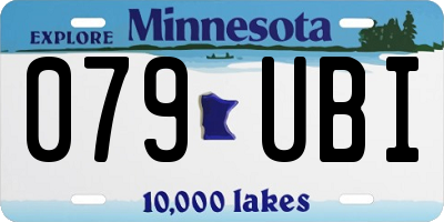 MN license plate 079UBI
