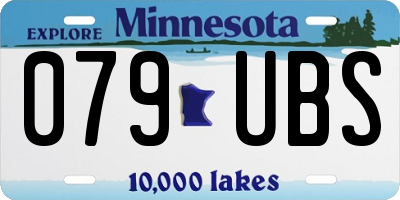 MN license plate 079UBS