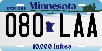 MN license plate 080LAA