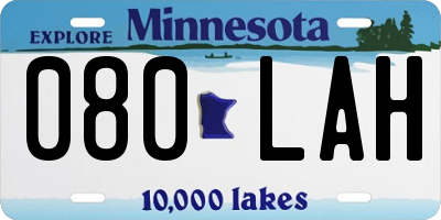 MN license plate 080LAH