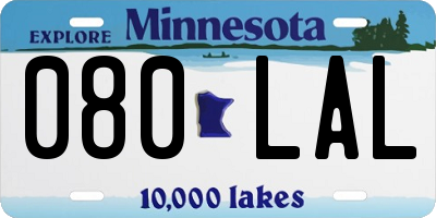 MN license plate 080LAL