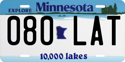 MN license plate 080LAT