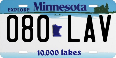 MN license plate 080LAV
