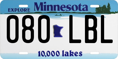 MN license plate 080LBL
